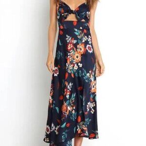 NWT Navy Floral Knot Slip Dress